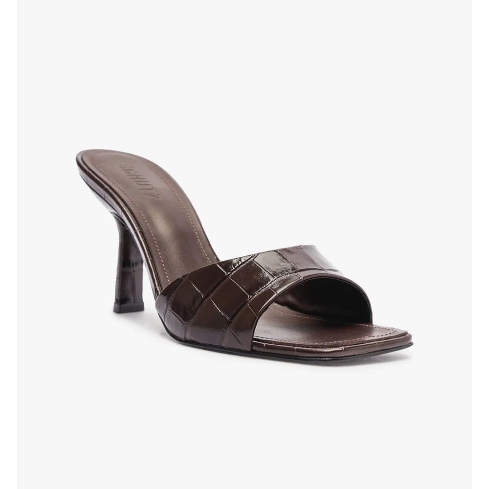 NWT SCHUTZ POSSENI LEATHER SANDAL in Cherry Wine